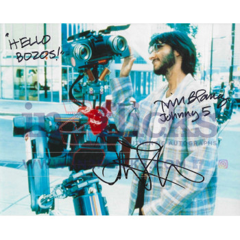 Fisher Stevens & Tim Blaney AUTOGRAPH Short Circuit SIGNED IN PERSON 8x10 Photo