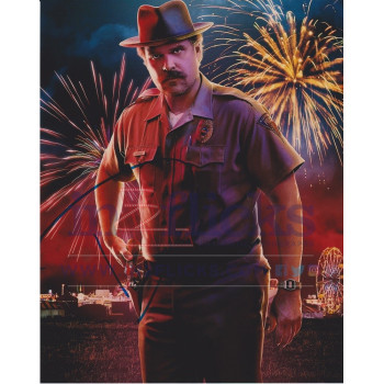 David Harbour AUTOGRAPH Stranger Things SIGNED IN PERSON 10x8 photo