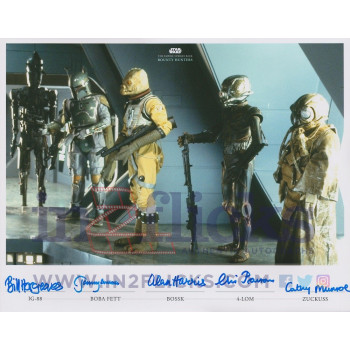 Star Wars Bounty Hunters AUTOGRAPH Jeremy Bulloch Alan Harris Bill Hargreaves Chris Parsons Cathy Munroe SIGNED IN PERSON 11x14 Photo