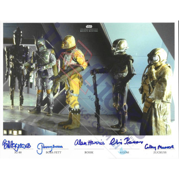 Star Wars Bounty Hunters 11x14 Autograph Jeremy Bulloch, Alan Harris, Chris Parsons, Bill Hargreaves & Cathy Munroe Signed In Person 